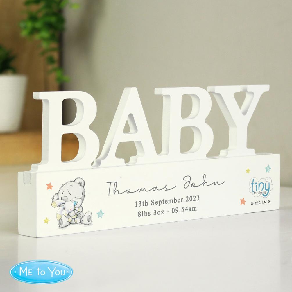 Personalised Tiny Tatty Teddy Wooden Baby Ornament Extra Image 2